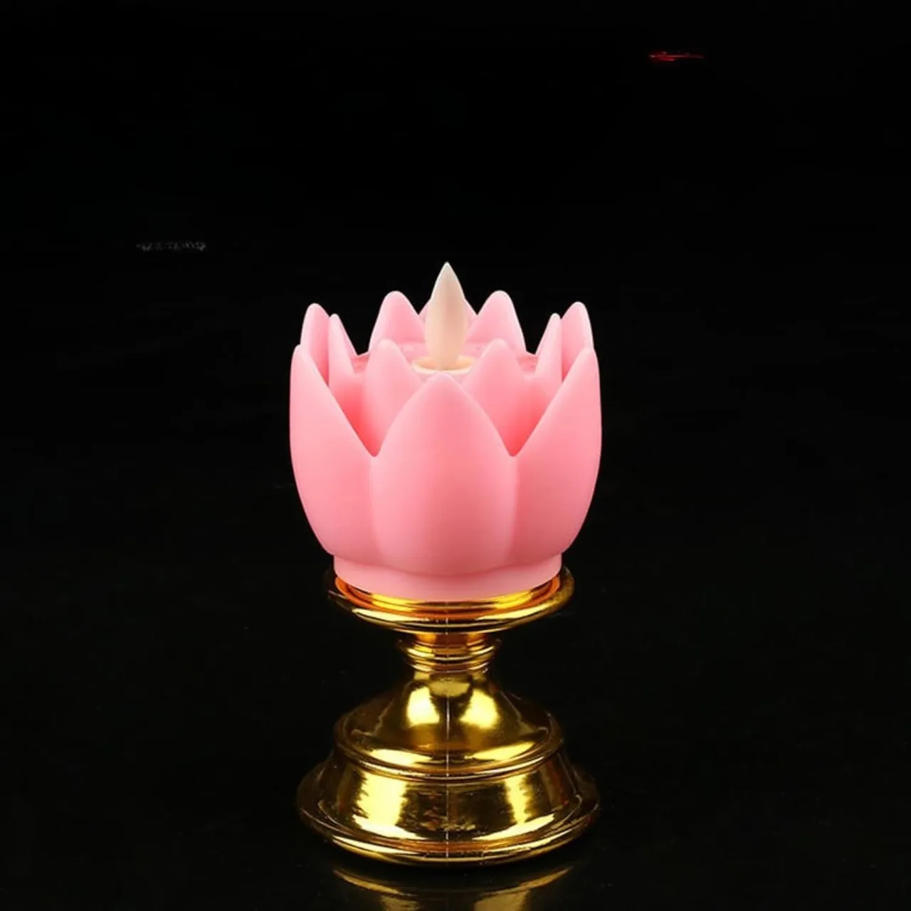 Vespa Decorative Lotus Flower LED Lamp – Smokeless Electric Candle for Festive, Home, Mandir & Wedding Décor (Pink)