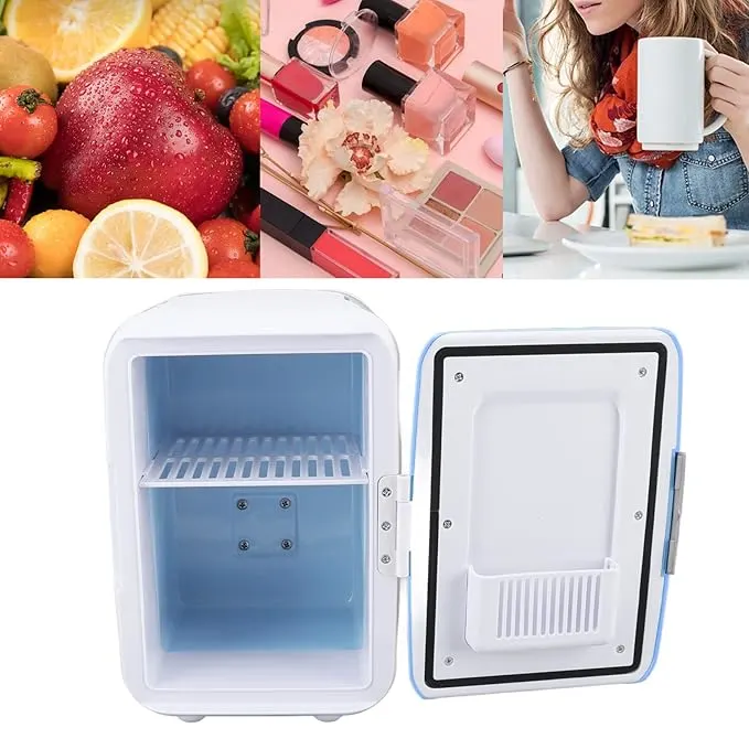 4 Liters Capacity Small Portable Mini Fridge for Cosmetic (Blue)